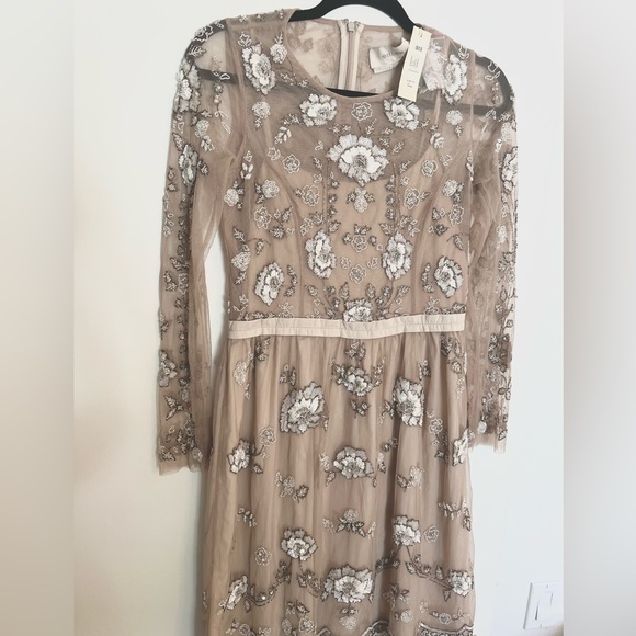 BHLDN Beautiful Taupe Sequined Dress. NWT size 10 - Picture 5 of 11